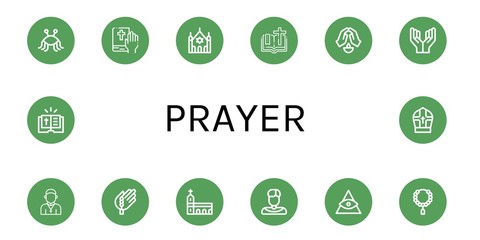 prayer icon set