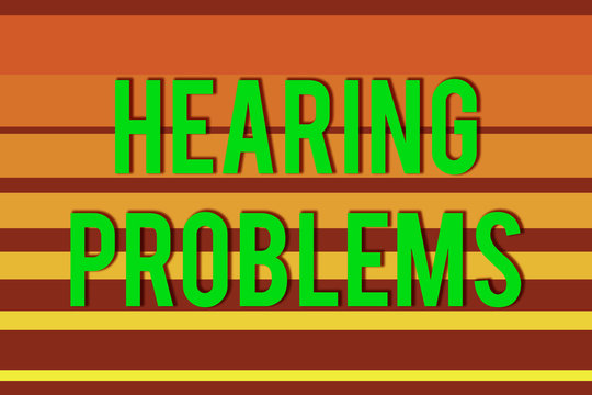 Handwriting text Hearing Problems. Conceptual photo partial or total inability to hear Hearing impairment Seamless horizontal lines background drawing lines. Simple wallpaper banner