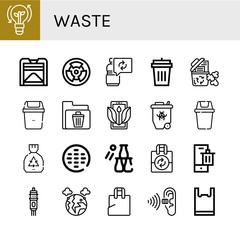 waste simple icons set