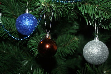 christmas toys on the green new year tree