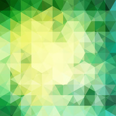 Triangle vector background. Can be used in cover design, book design, website background. Vector illustration. Green, yellow colors.