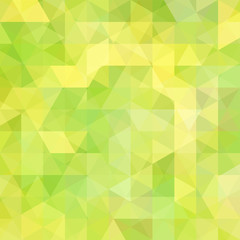 Geometric pattern, triangles vector background in yellow, green tones. Illustration pattern