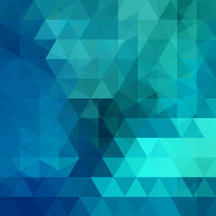 Blue abstract mosaic background. Triangle geometric background. Design elements. Vector illustration
