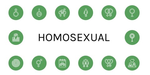 Set of homosexual icons