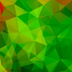 Plakat Geometric pattern, polygon triangles vector background in green  tones. Illustration pattern