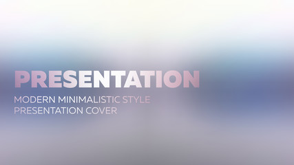 Presentation cover template. Minimalistic modern design on colorful background. First demonstration slide.