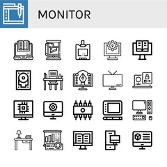 monitor icon set