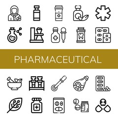 Set of pharmaceutical icons
