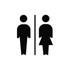Male and female icon. Toilet symbol. Gender sign. Isolated Vector illustration.