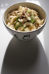 Bircher Muesli with Kiwi and Bananas in a bowl