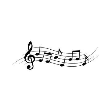 Music notes, isolated on white background, vector illustration.