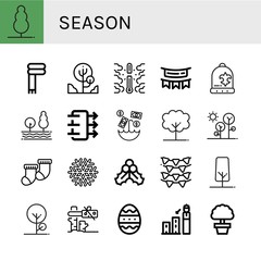 season simple icons set