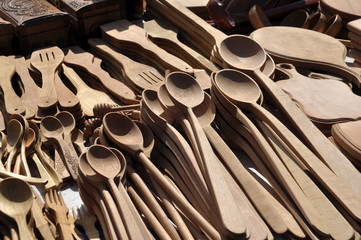 Wooden kitchen utensils