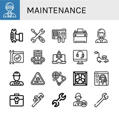 maintenance simple icons set