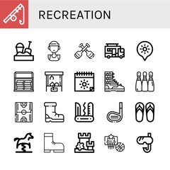 recreation simple icons set