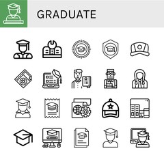 graduate icon set