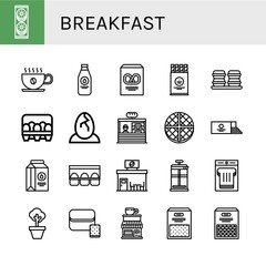 Set of breakfast icons