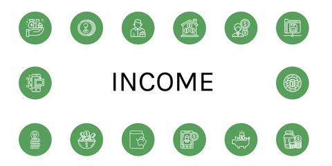 Set of income icons
