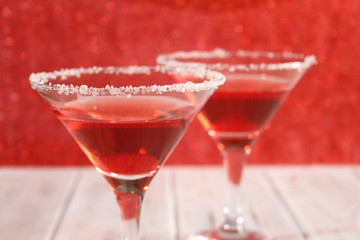 Glasses with a red cocktail