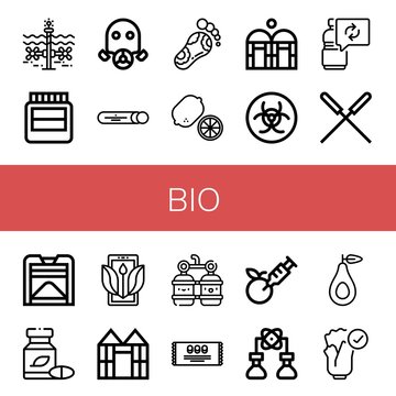 bio simple icons set