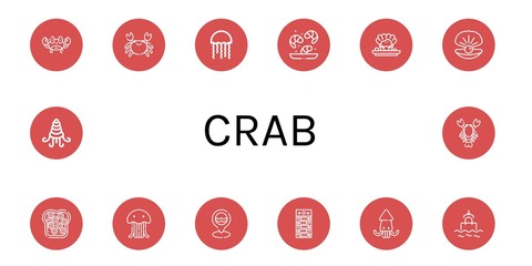 crab icon set