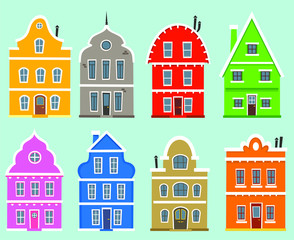 houses cartoon set