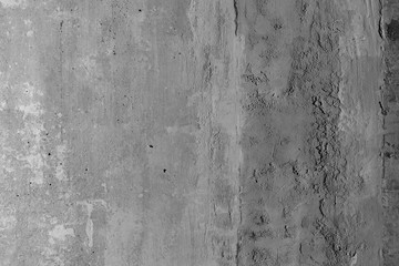 Abstract concrete texture gray background. Chips, cracks, pores in concrete