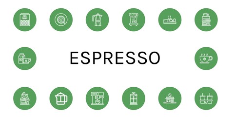 Set of espresso icons