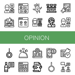 opinion simple icons set