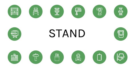 stand icon set