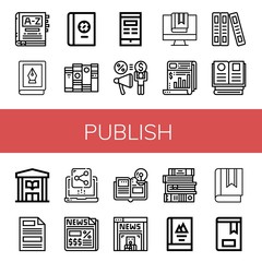 Set of publish icons
