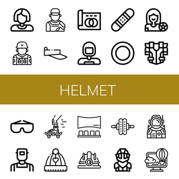 helmet icon set