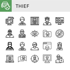 thief simple icons set