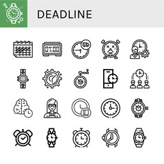 deadline simple icons set