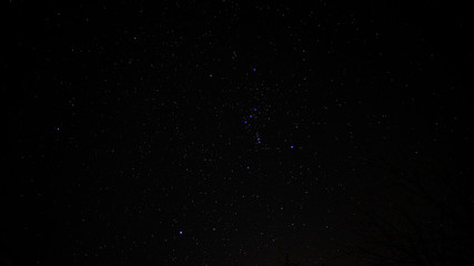 Orion Constellation and Stars in a Clear Night Sky Astrophotography