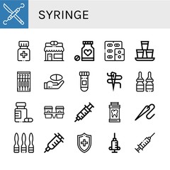 syringe simple icons set