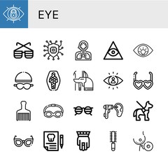 eye simple icons set