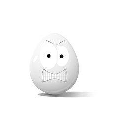 Faces on chicken eggs in the form of facial expressions, reflecting emotions. The concept of angry or aggressive.