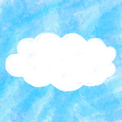  A cloud in the sky.Blue watercolor background for decoration or advertisement.