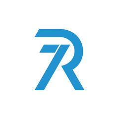 letter 7r simple geometric logo vector
