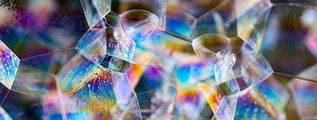 soap bubbles close up in the detail - macro photography