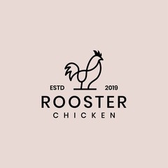 Modern rooster  logo Premium Vector