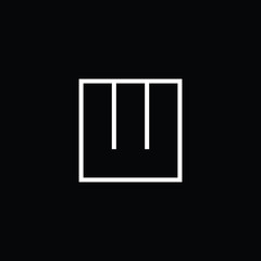 letter w square thin design symbol vector