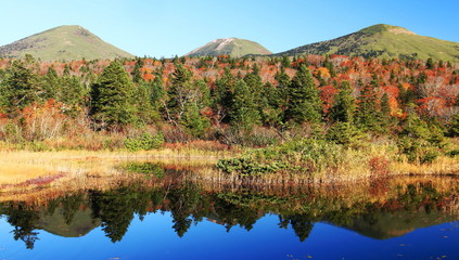 八甲田山の秋　睡蓮沼と八甲田連山