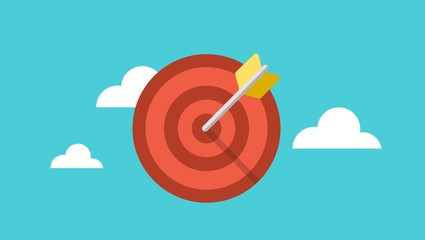 Target aim vector illustration in flat style