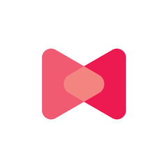 linked triangle geometric logo vector