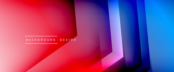 Arrow lines, technology digital template with shadows and lights on gradient background. Trendy simple fluid color gradient abstract background with dynamic straight shadow lines effect