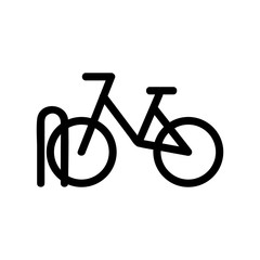 Parking for the bike icon vector. A thin line sign. Isolated contour symbol illustration