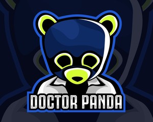 Doctor panda Esport logo design template