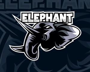 Elephant Esport logo design template